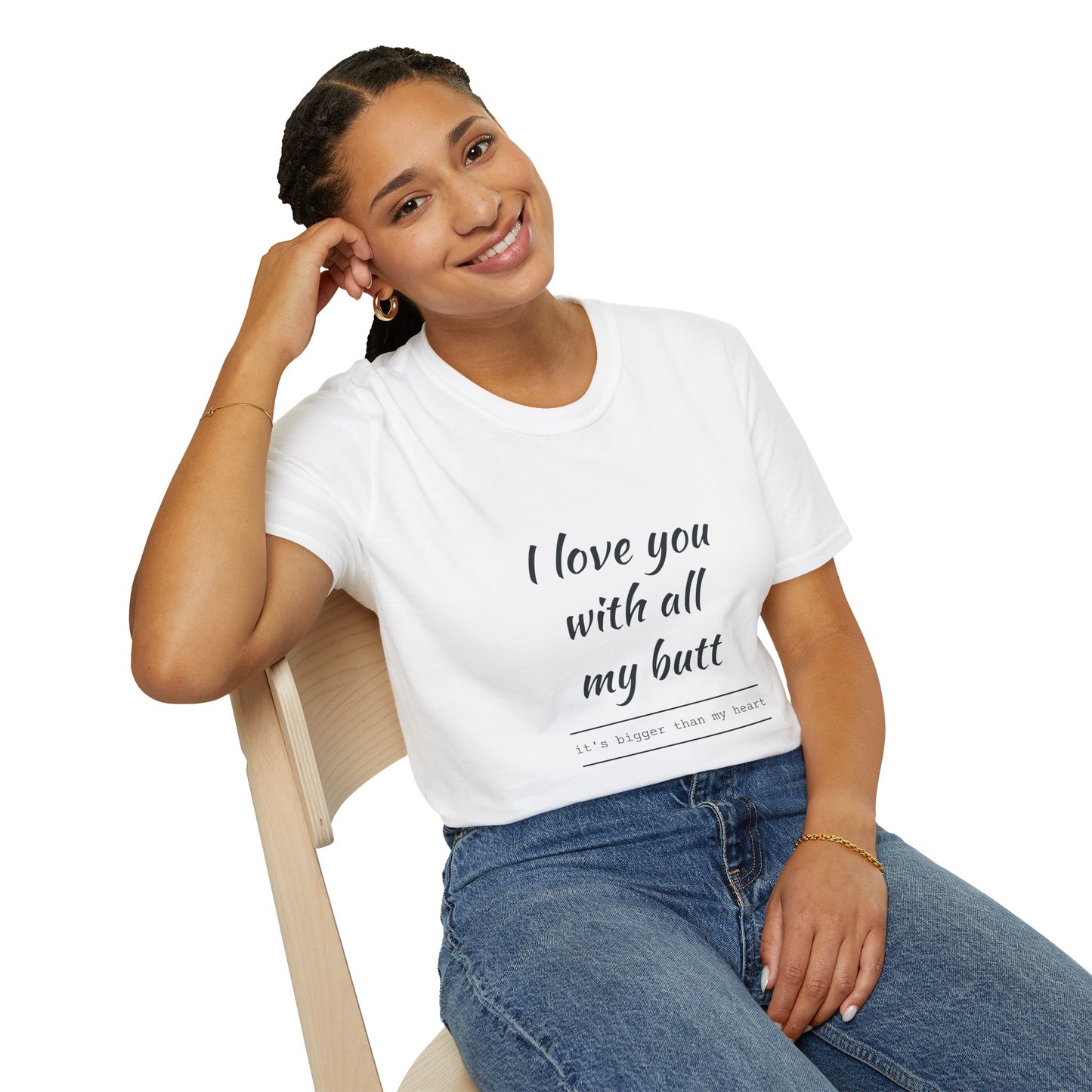 Funny “I Love You With All My Butt” T-Shirt – Playful Romantic Gift Tee