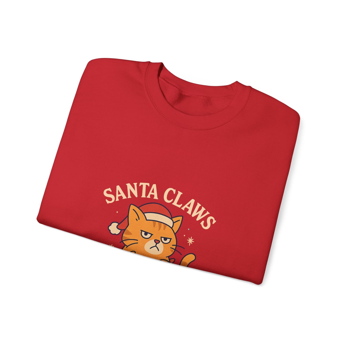 Sweatshirt — "Santa Claws is Coming to Town" Cute Cat Christmas Crewneck