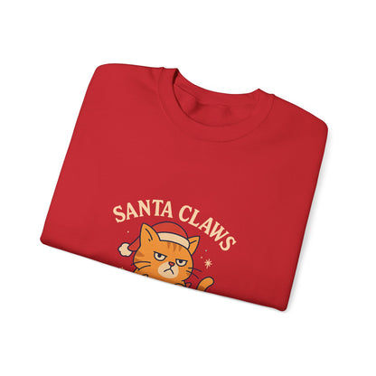 Sweatshirt — "Santa Claws is Coming to Town" Cute Cat Christmas Crewneck