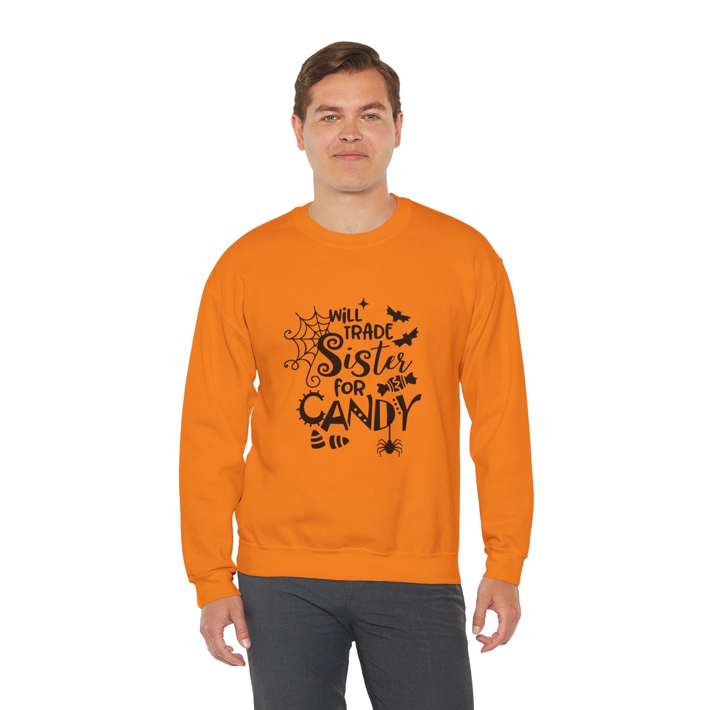 Will Trade Sister for Candy Halloween Sweatshirt – Funny Graphic Crewneck