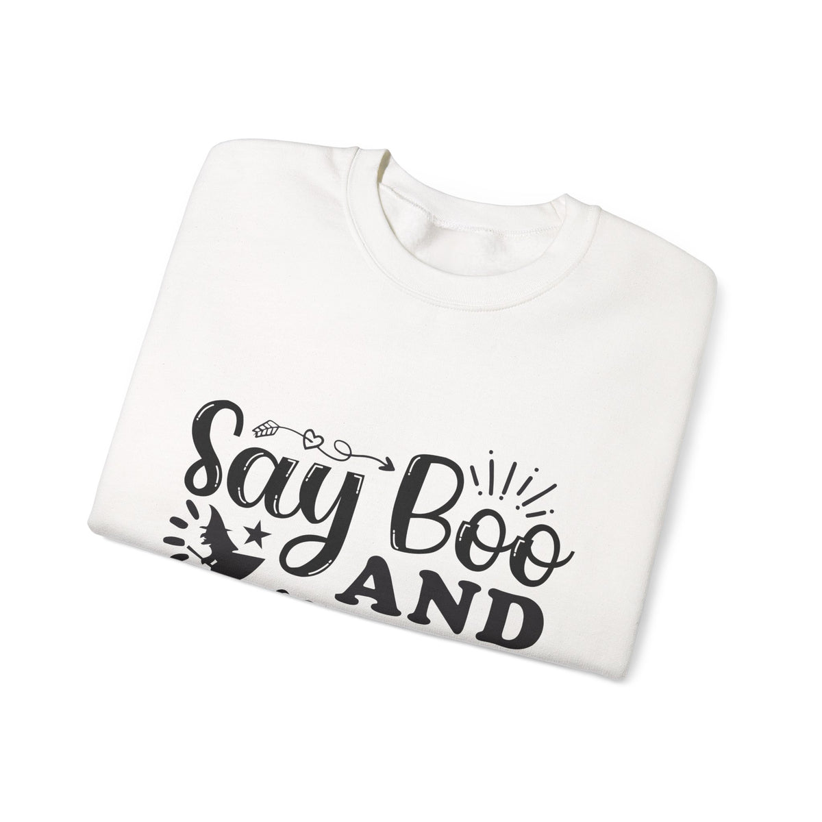 Say Boo and Carry On Funny Halloween Sweatshirt | Spooky Season Crewneck