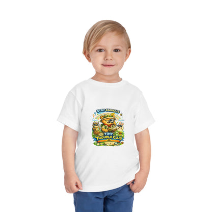 Curious Bear Kids Shirt – Tiny Trouble Club Explorer Toddler Graphic Tee