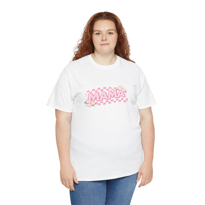 Mama Checkerboard Shirt – Trendy Floral Mom Tee