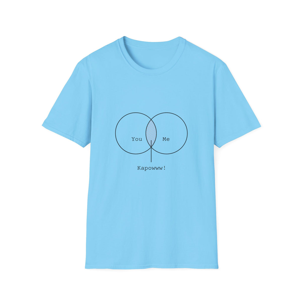 You + Me = Kapowww! T-Shirt – Funny Geek Love Venn Diagram Tee
