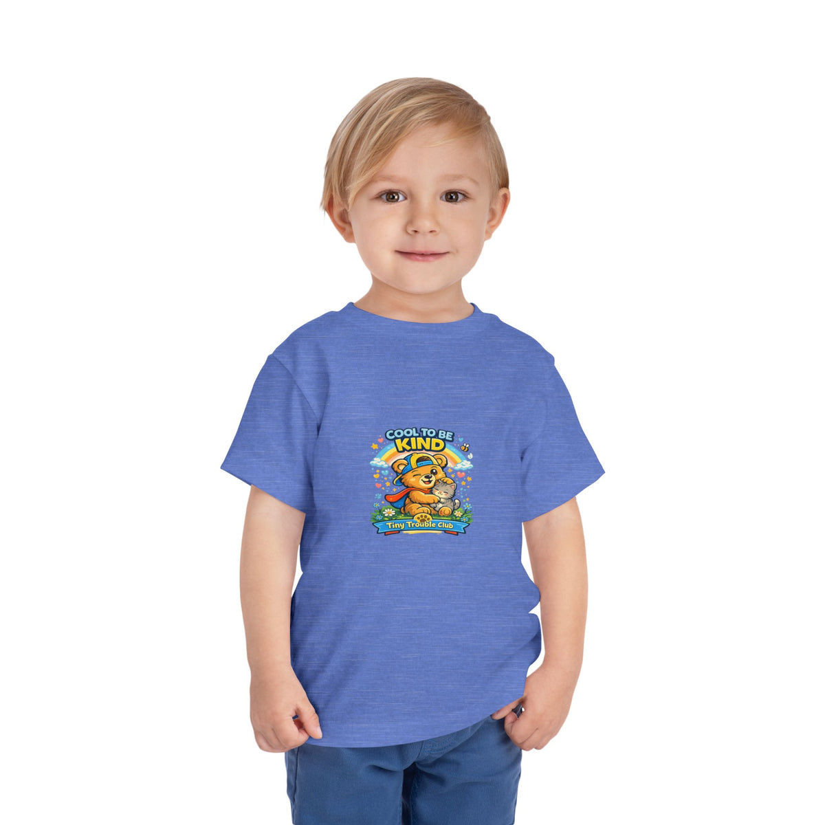 Kind Bear Kids Shirt – Tiny Trouble Club Positive Message Toddler Graphic Tee