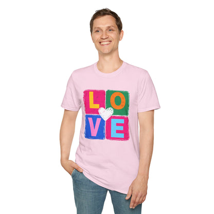 Colorful LOVE Pop Art Heart Graphic T-Shirt