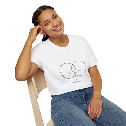 You + Me = Kapowww! T-Shirt – Funny Geek Love Venn Diagram Tee