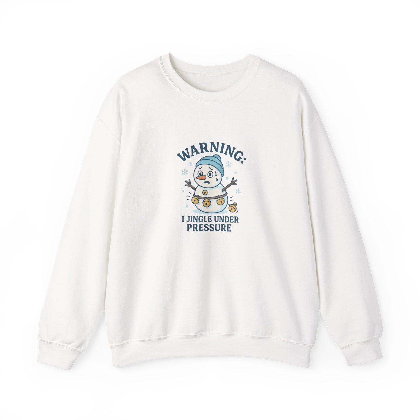 Warning: I Jingle Under Pressure Christmas Sweatshirt – Cute Funny Holiday Crewneck
