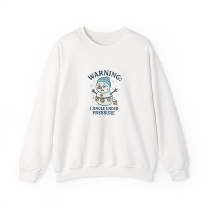 Warning: I Jingle Under Pressure Christmas Sweatshirt – Cute Funny Holiday Crewneck