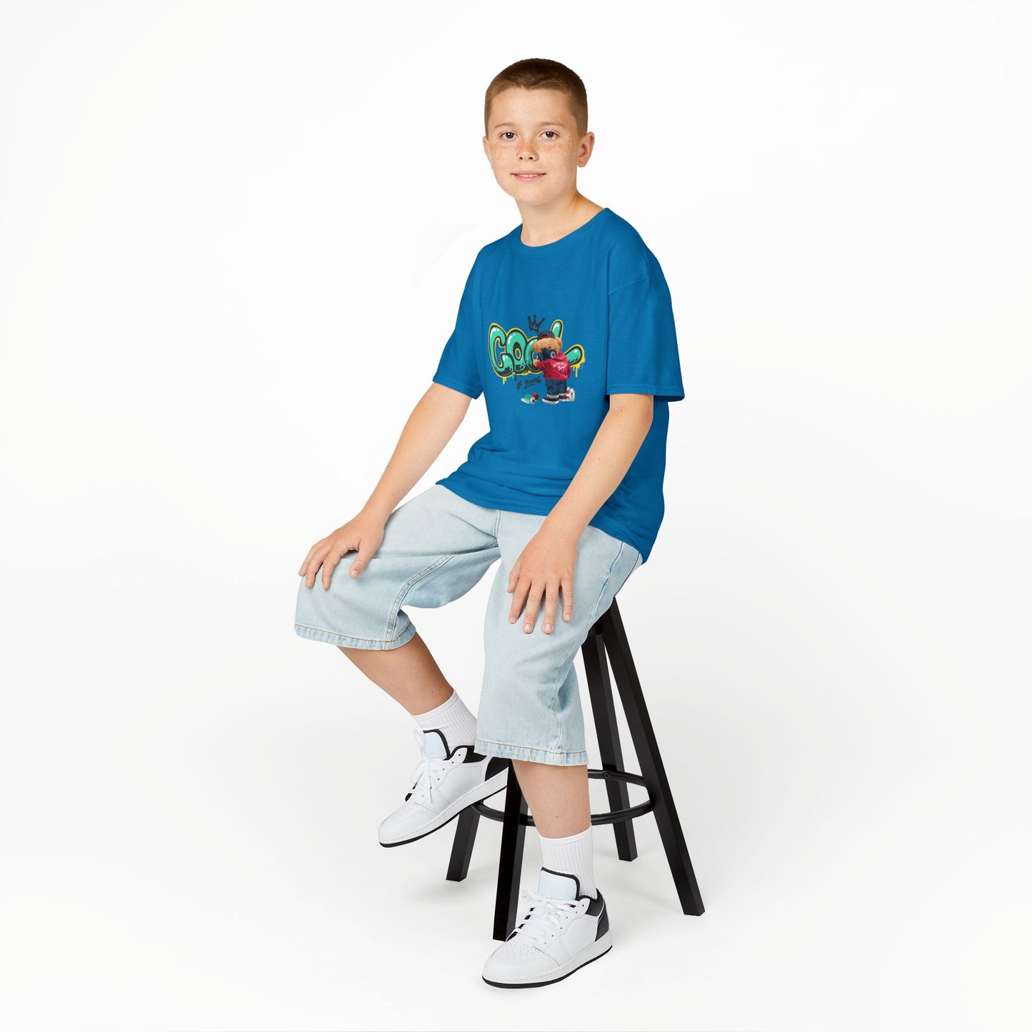 COOL Teddy Bear Graphic Kids' T-Shirt – "Authentic Boy" for Little Trendsetters!