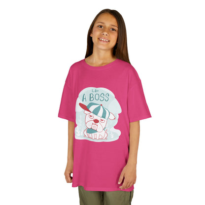 Like a Boss: Cool Cartoon Bulldog Graphic Kids' T-Shirt