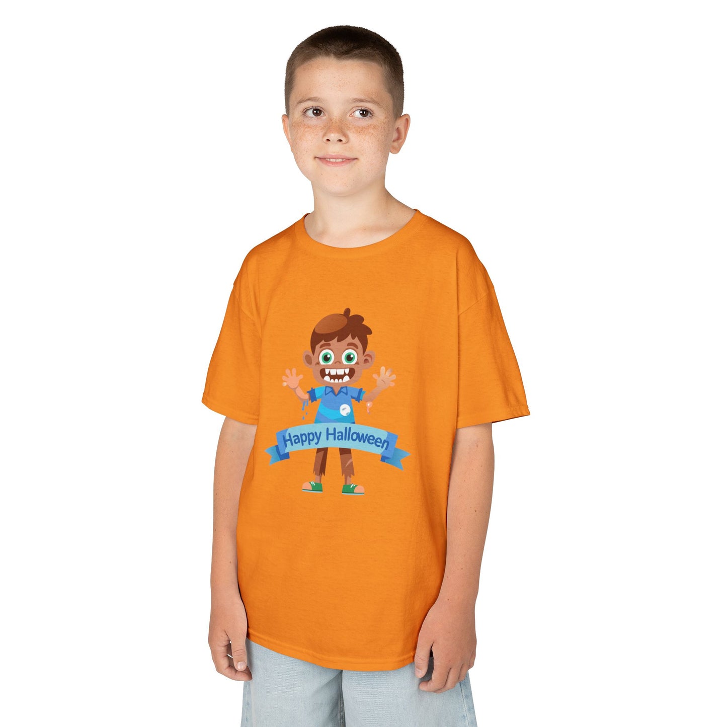 Happy Halloween: Fun Cartoon Boy Scary Face Graphic Kids' T-Shirt