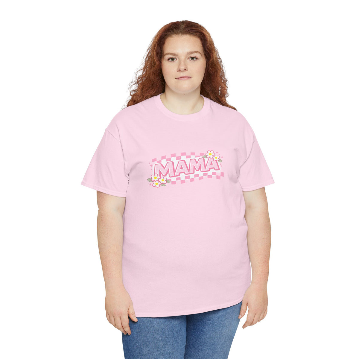 Mama Checkerboard Shirt – Trendy Floral Mom Tee