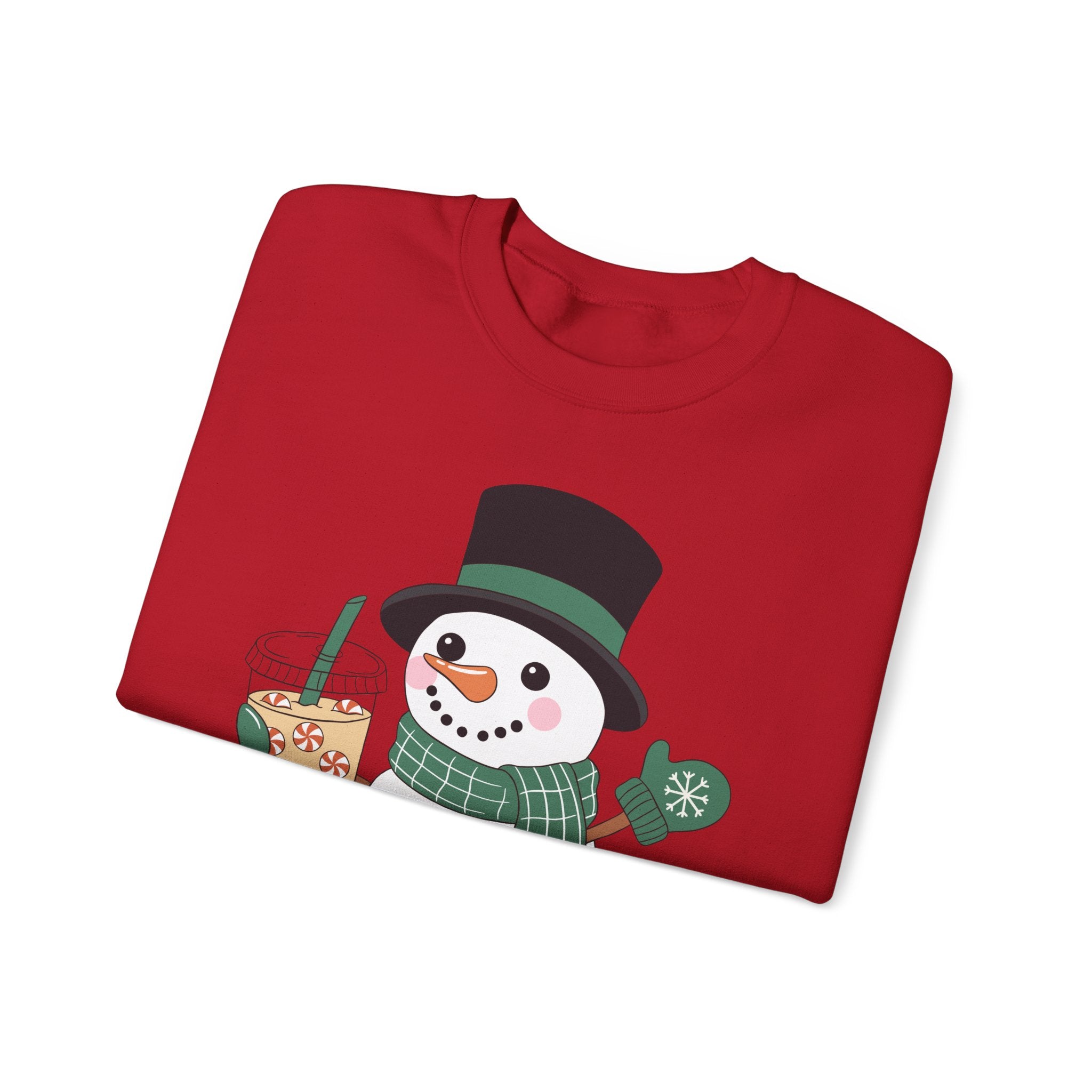 Frosty Festive Sweatshirt – Cute Snowman Holiday Pullover for Coffee Lovers