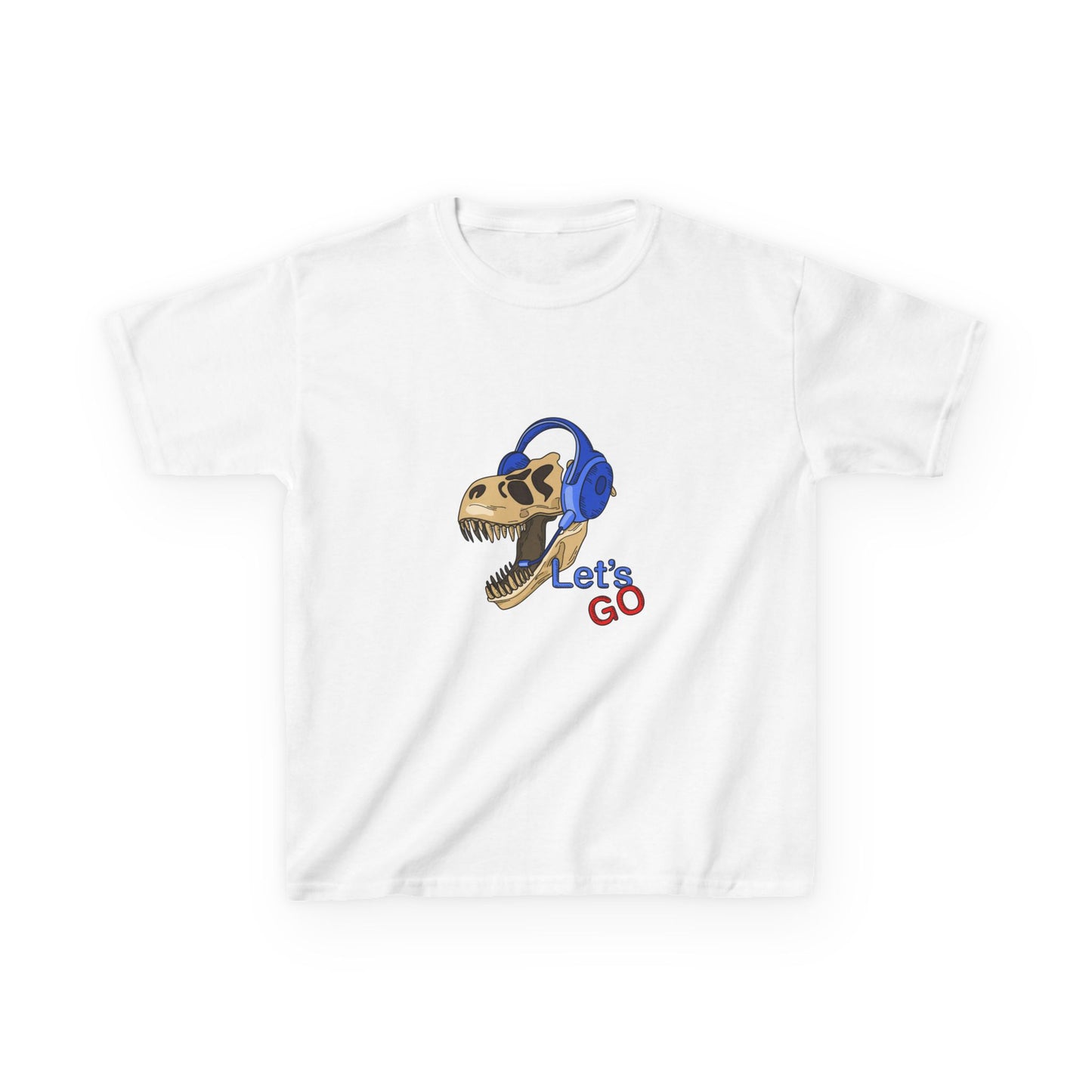 Let’s Go Dinosaur Kids T-Shirt – Fun T-Rex Headphones Graph