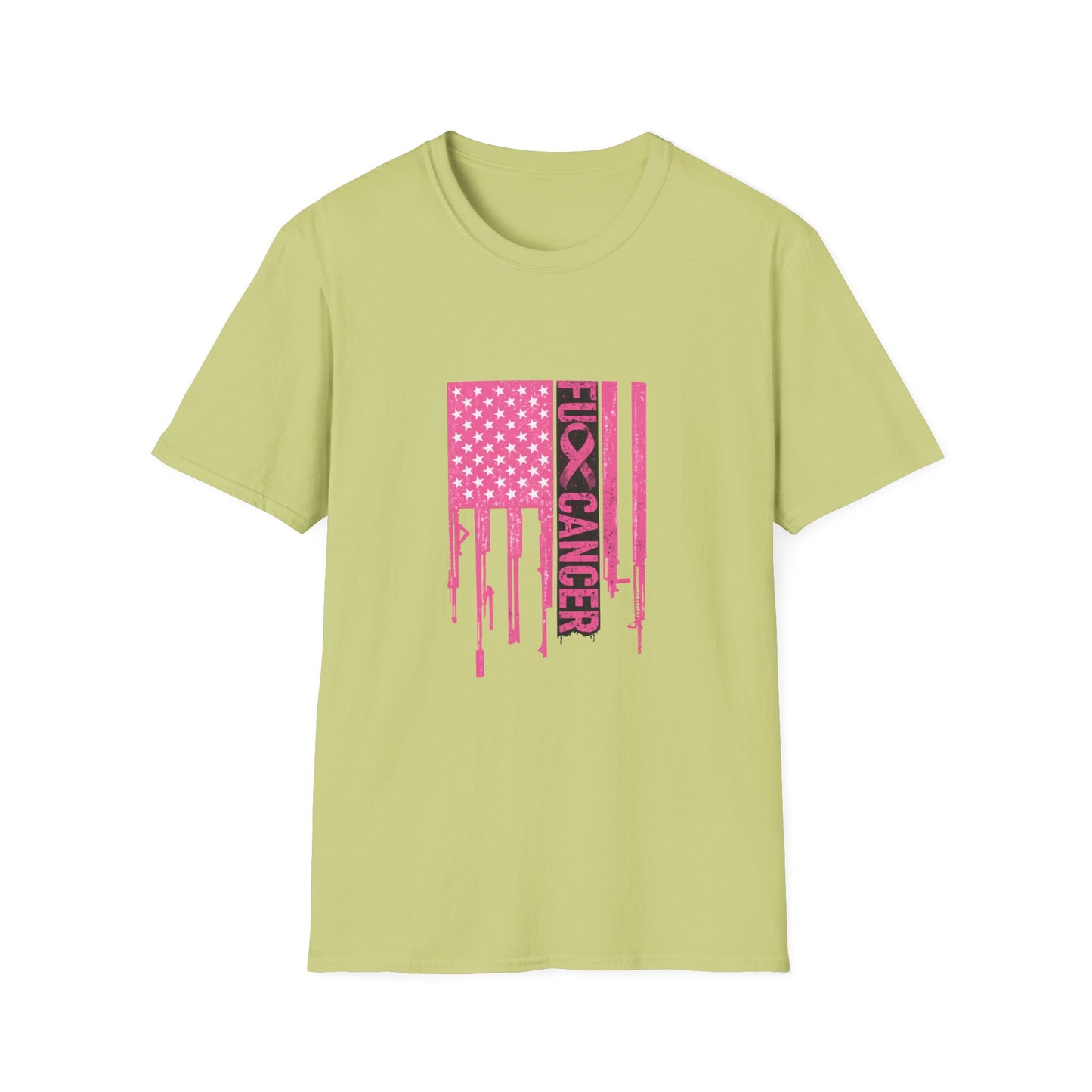Breast Cancer Awareness Flag T-Shirt — Pink "Kick Cancer" Drip Design