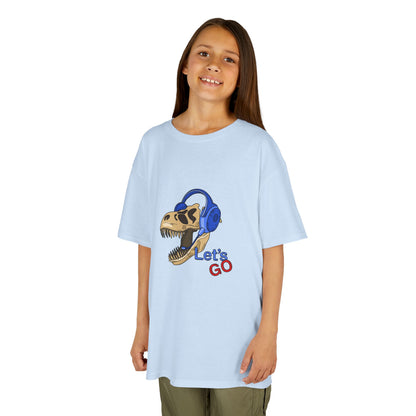 Let’s Go Dinosaur Kids T-Shirt – Fun T-Rex Headphones Graph