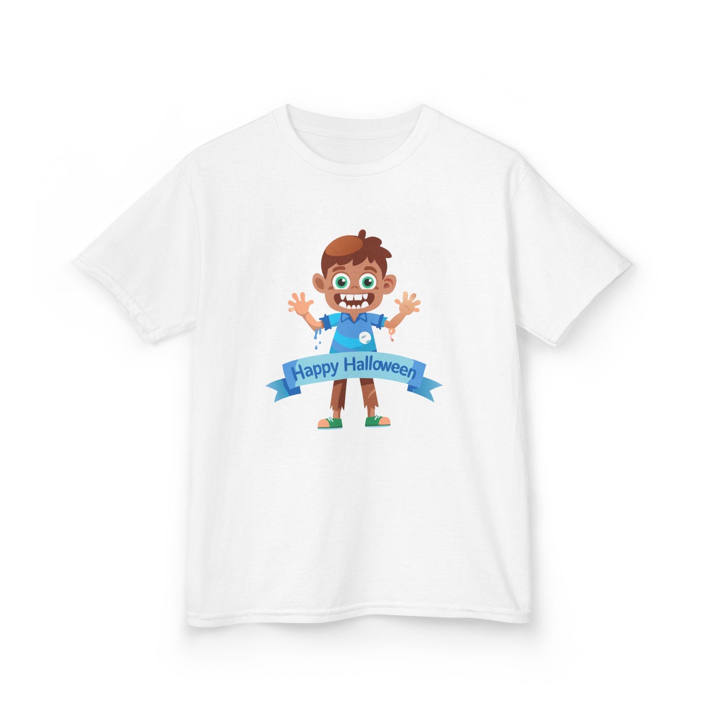 Happy Halloween: Fun Cartoon Boy Scary Face Graphic Kids' T-Shirt