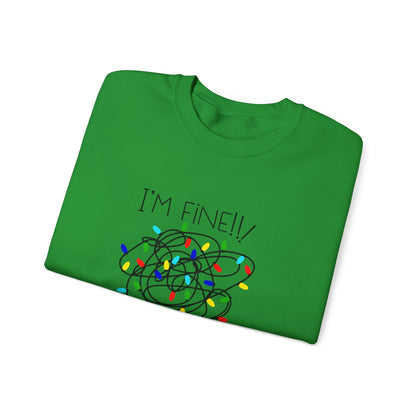 I’m Fine!! Everything Is Fine Sweatshirt – Funny Holiday Lights Crewneck