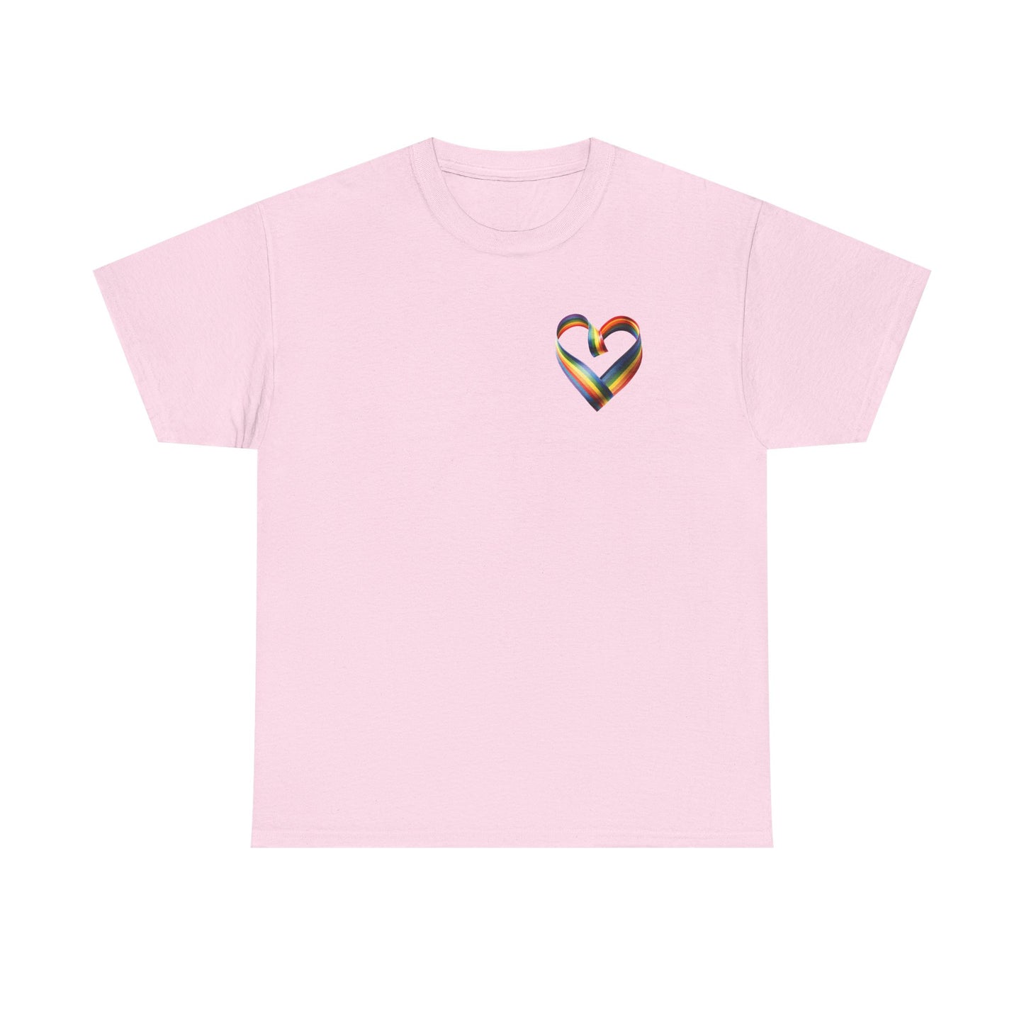 Minimalist Pride Heart T-Shirt – Subtle LGBTQ+ Rainbow Graphic Tee
