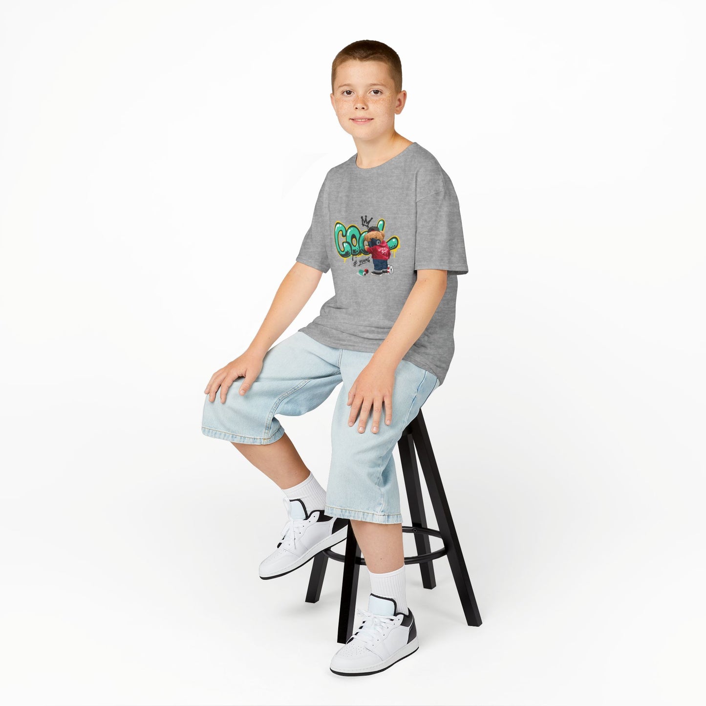 COOL Teddy Bear Graphic Kids' T-Shirt – "Authentic Boy" for Little Trendsetters!
