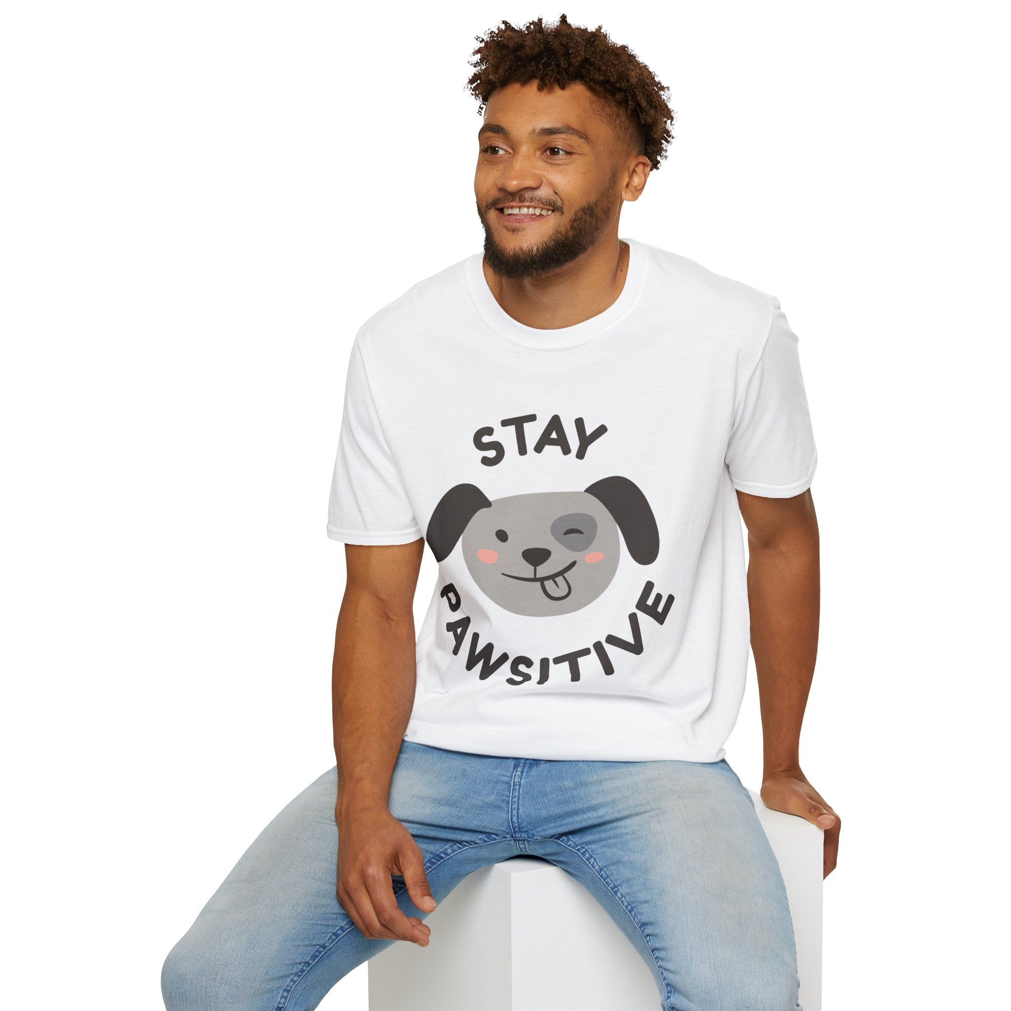 Stay Pawsitive T-Shirt – Cute Dog Lover Graphic Tee for Pet Enthusiasts