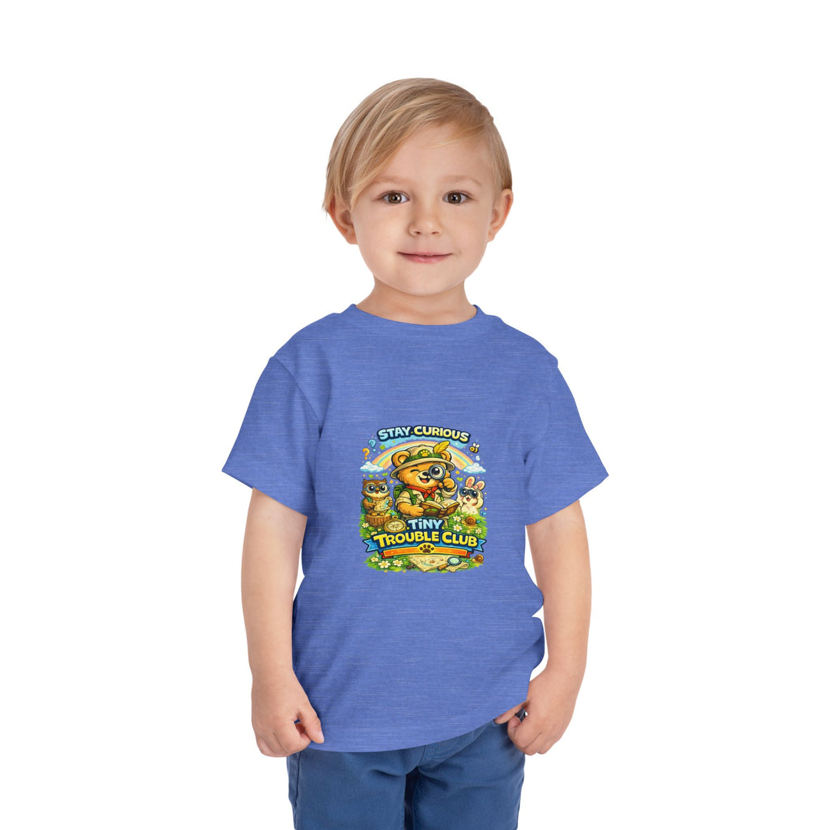 Curious Bear Kids Shirt – Tiny Trouble Club Explorer Toddler Graphic Tee