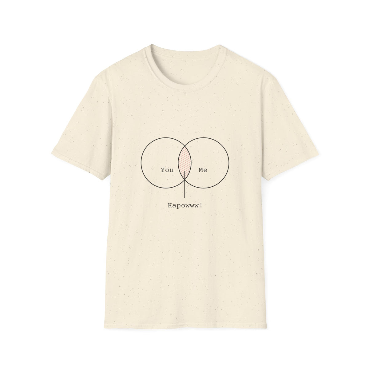 You + Me = Kapowww! T-Shirt – Funny Geek Love Venn Diagram Tee