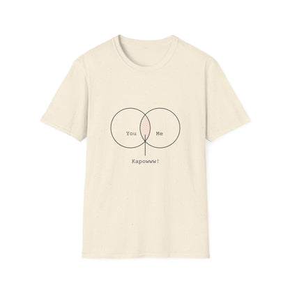 You + Me = Kapowww! T-Shirt – Funny Geek Love Venn Diagram Tee