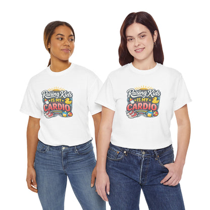 Raising Kids Is My Cardio Shirt – Funny Mom Life Tee