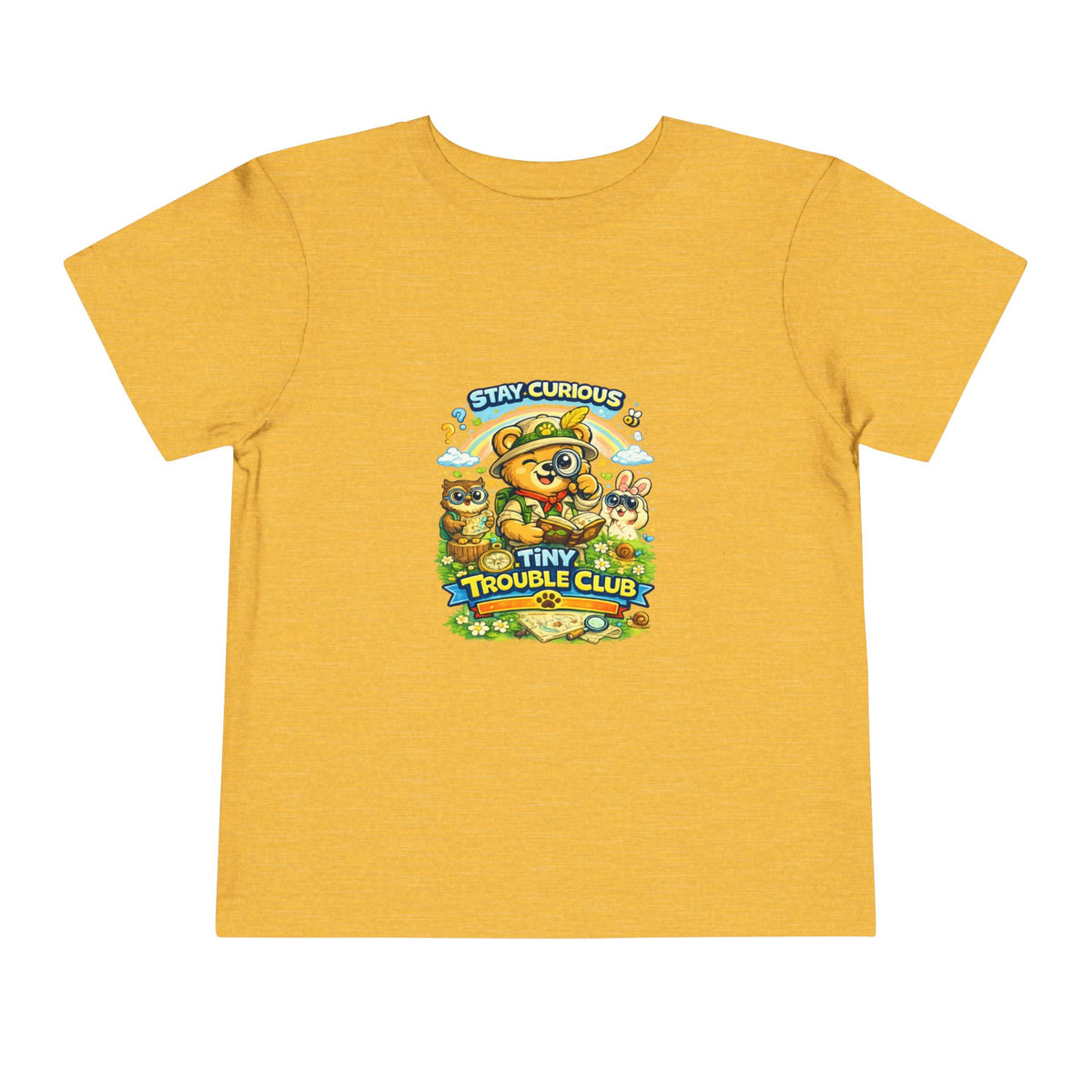 Curious Bear Kids Shirt – Tiny Trouble Club Explorer Toddler Graphic Tee