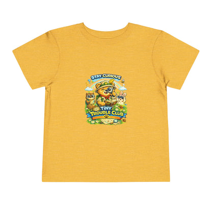 Curious Bear Kids Shirt – Tiny Trouble Club Explorer Toddler Graphic Tee