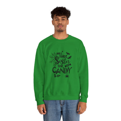Will Trade Sister for Candy Halloween Sweatshirt – Funny Graphic Crewneck