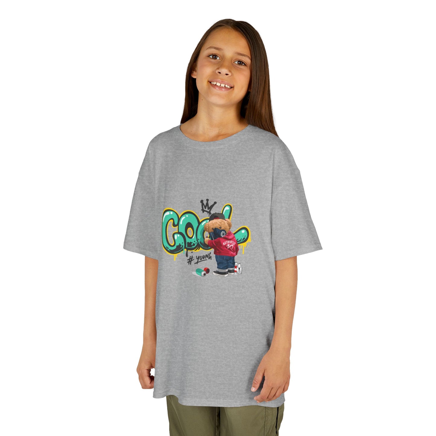 COOL Teddy Bear Graphic Kids' T-Shirt – "Authentic Boy" for Little Trendsetters!