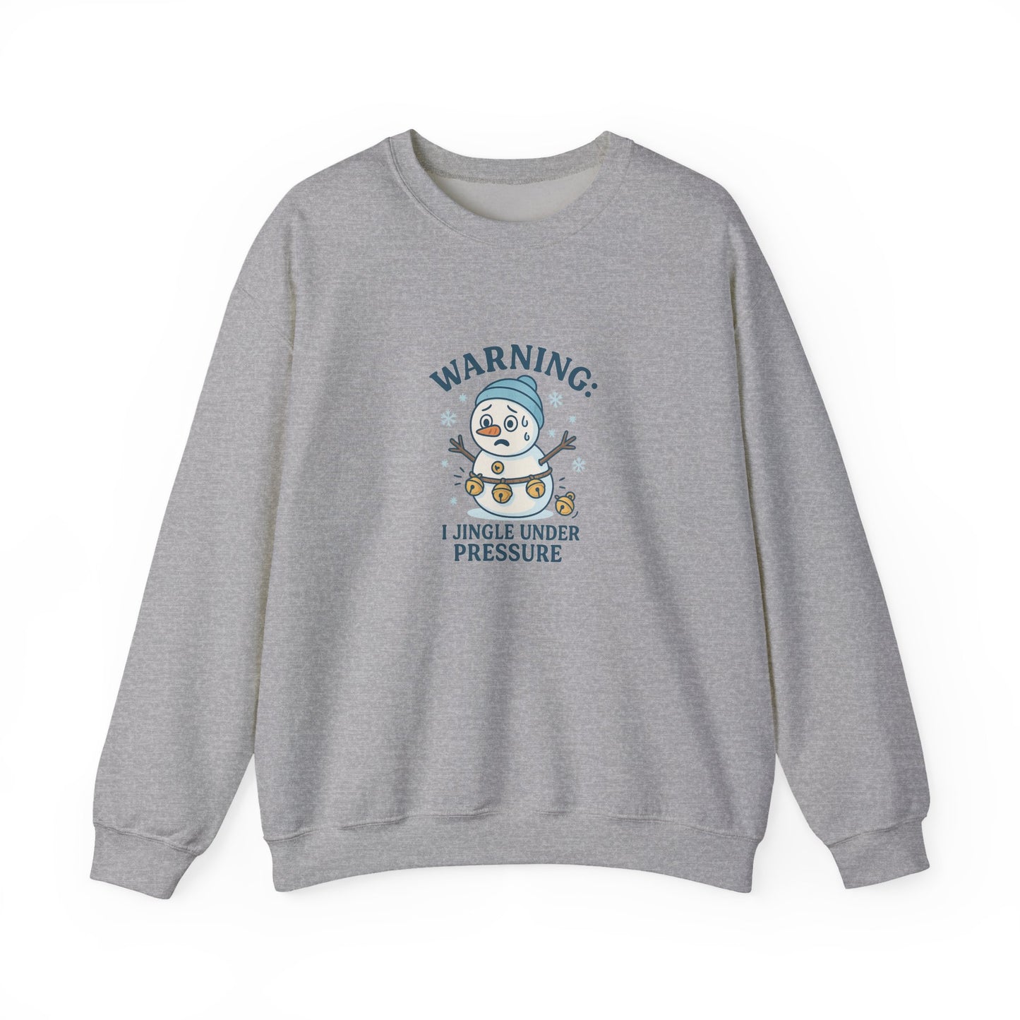 Warning: I Jingle Under Pressure Christmas Sweatshirt – Cute Funny Holiday Crewneck