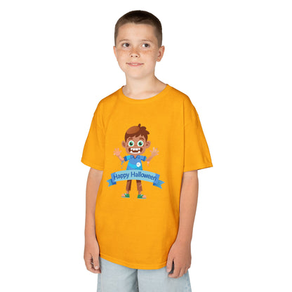 Happy Halloween: Fun Cartoon Boy Scary Face Graphic Kids' T-Shirt