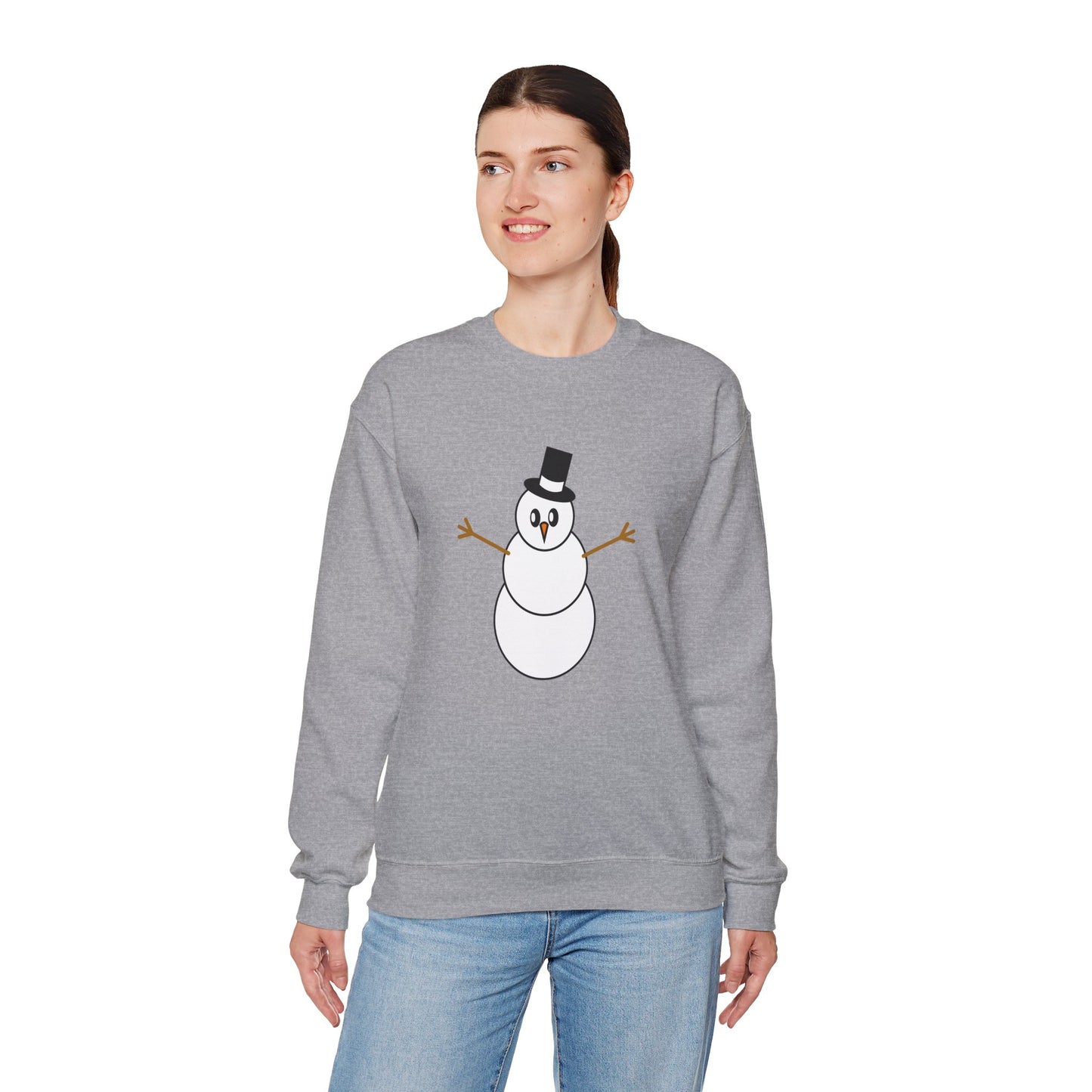 Minimalist Snowman Sweatshirt – Classic Winter Holiday Cozy Pullover