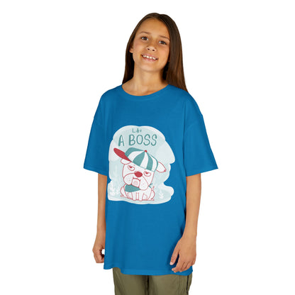 Like a Boss: Cool Cartoon Bulldog Graphic Kids' T-Shirt