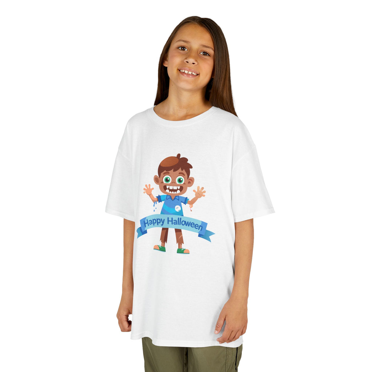 Happy Halloween: Fun Cartoon Boy Scary Face Graphic Kids' T-Shirt