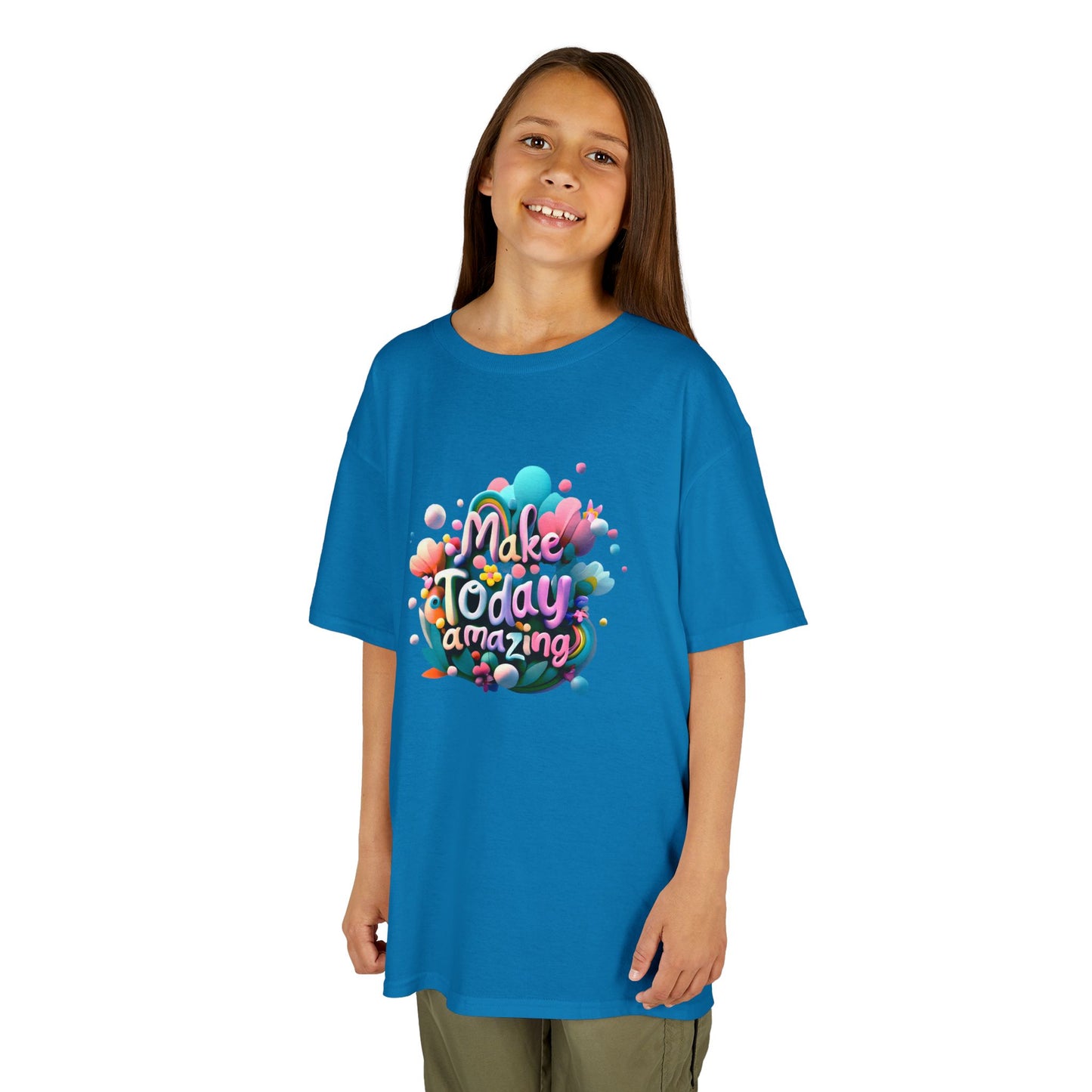 Make Today Amazing: Vibrant Rainbow Graphic Kids' T-Shirt – Inspire Positivity!