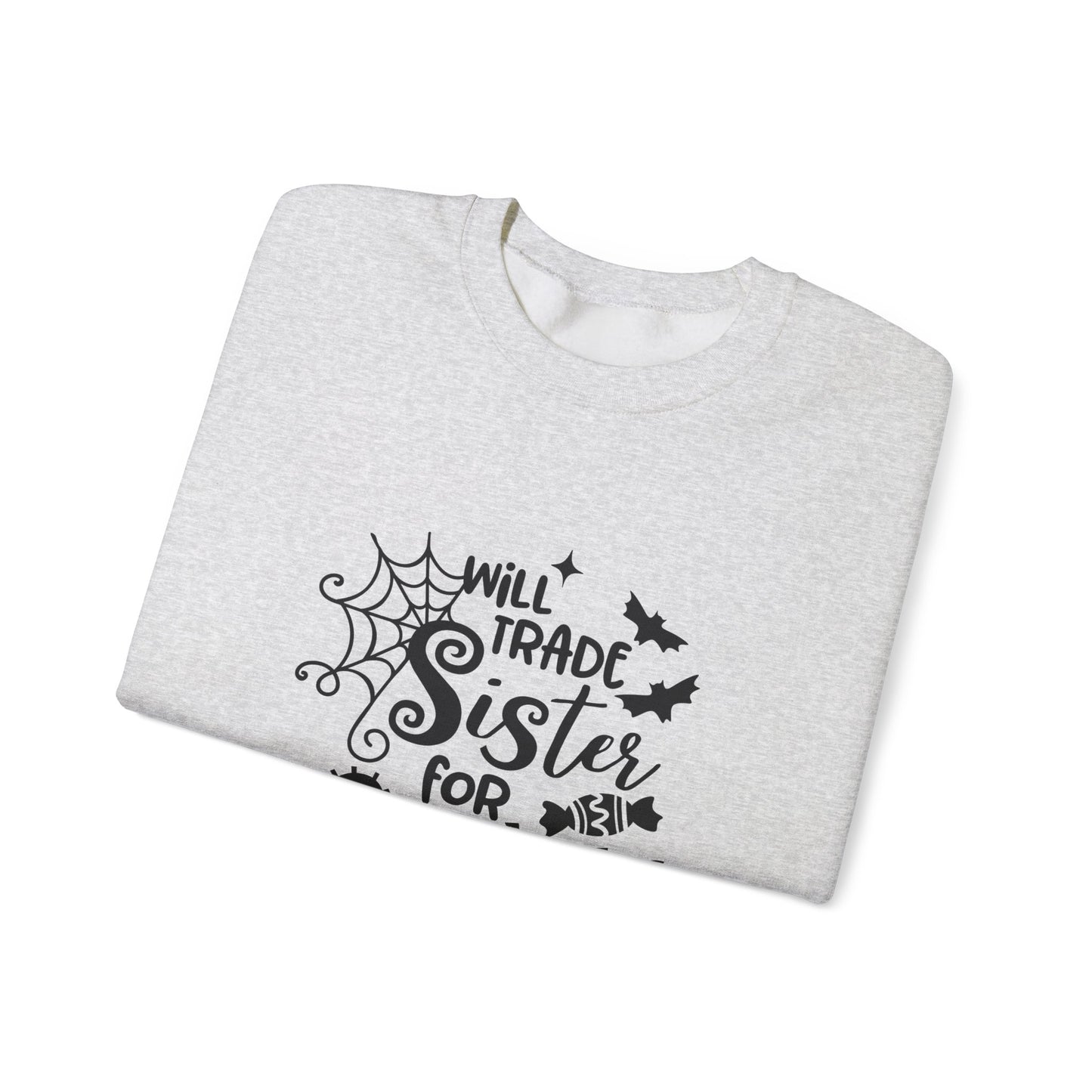 Will Trade Sister for Candy Halloween Sweatshirt – Funny Graphic Crewneck