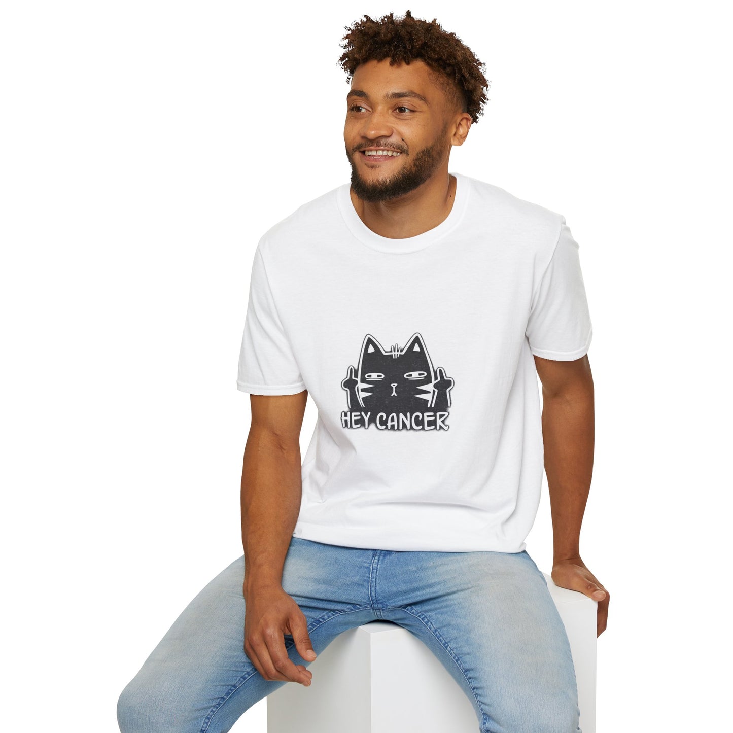 Hey Cancer Cat T-Shirt — Anti-Cancer Support Graphic Tee
