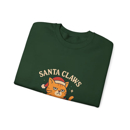 Sweatshirt — "Santa Claws is Coming to Town" Cute Cat Christmas Crewneck