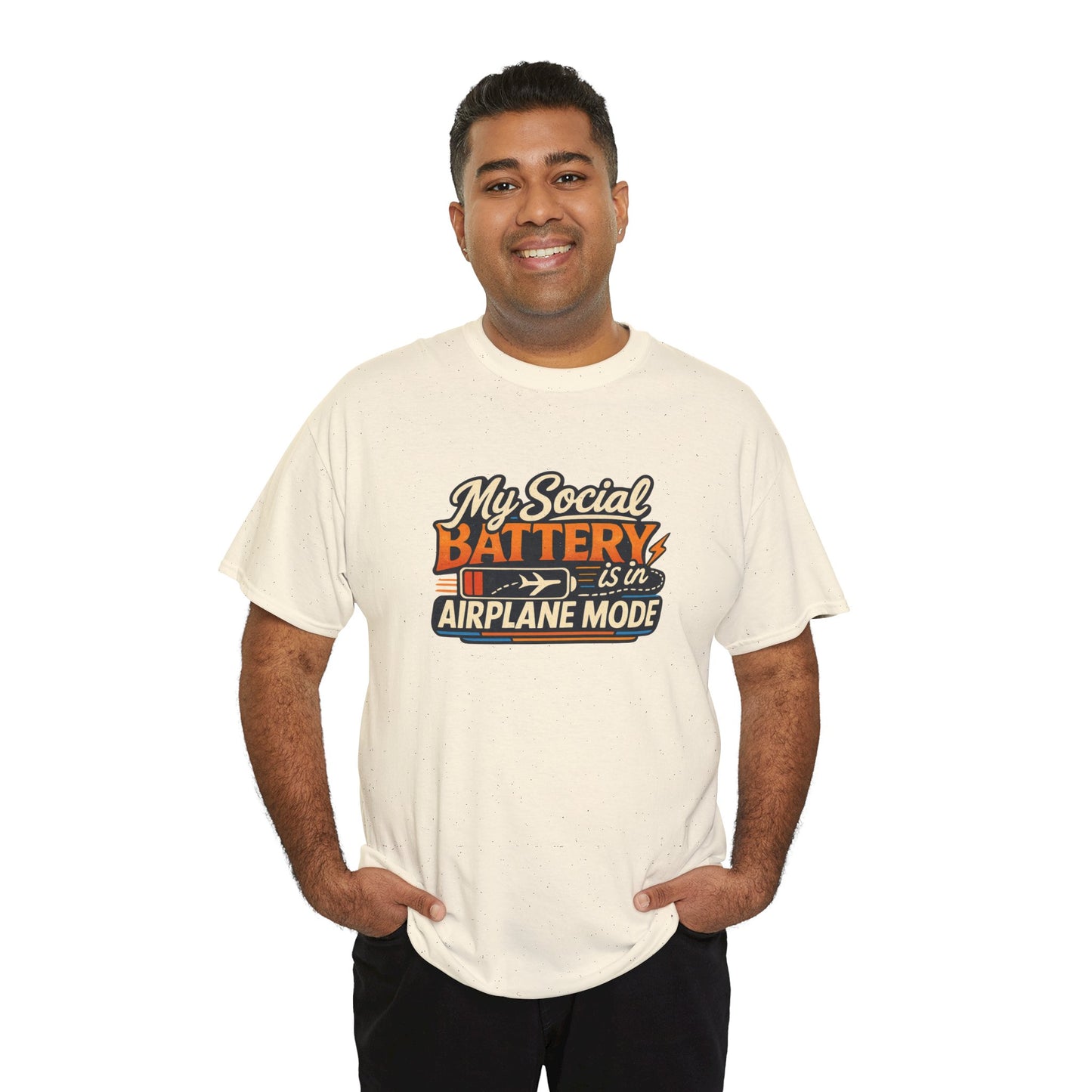 Airplane Mode Tee - "My Social Battery Is In Airplane Mode" Graphic Shirt