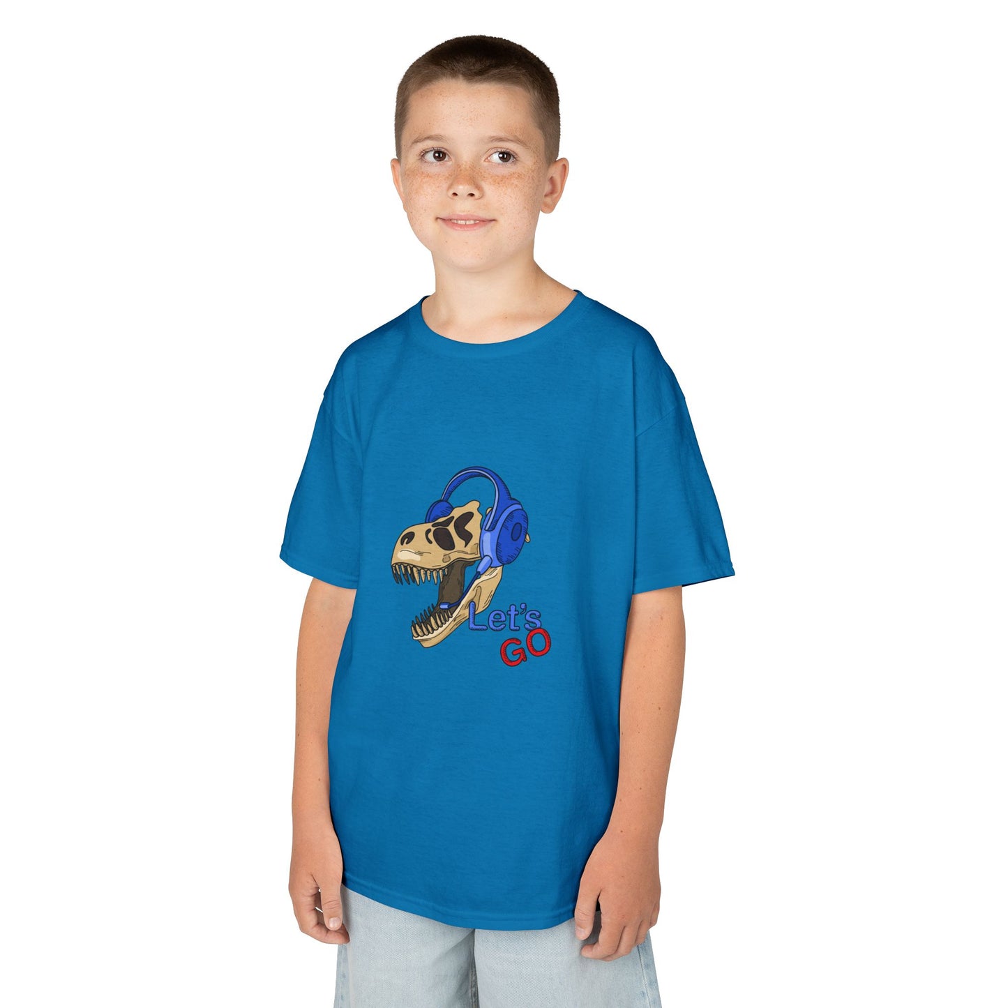 Let’s Go Dinosaur Kids T-Shirt – Fun T-Rex Headphones Graph