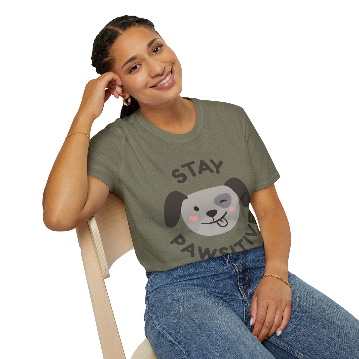 Stay Pawsitive T-Shirt – Cute Dog Lover Graphic Tee for Pet Enthusiasts