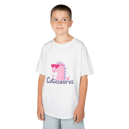 Kids T-Shirt — "Cutiesaurus" Pink Heart Dinosaur Tee