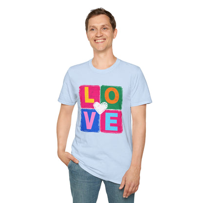 Colorful LOVE Pop Art Heart Graphic T-Shirt
