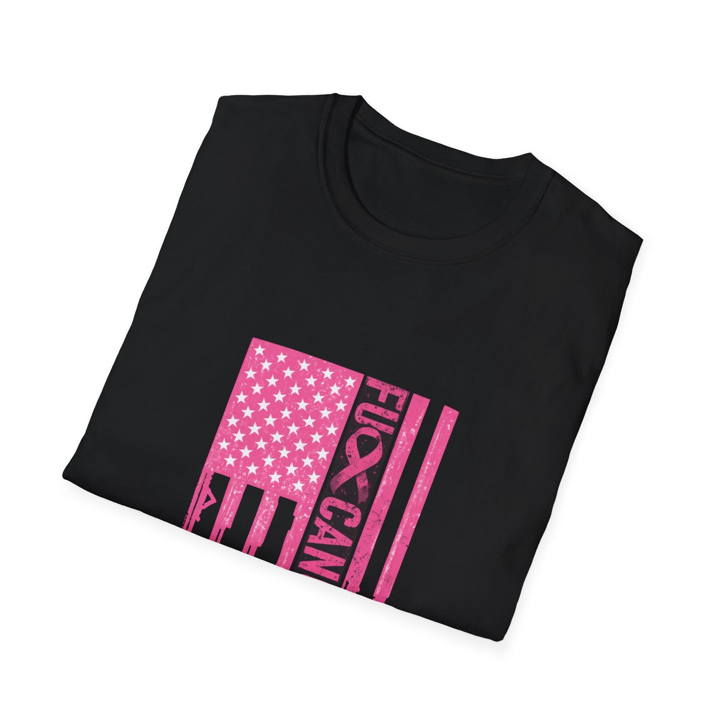 Breast Cancer Awareness Flag T-Shirt — Pink "Kick Cancer" Drip Design