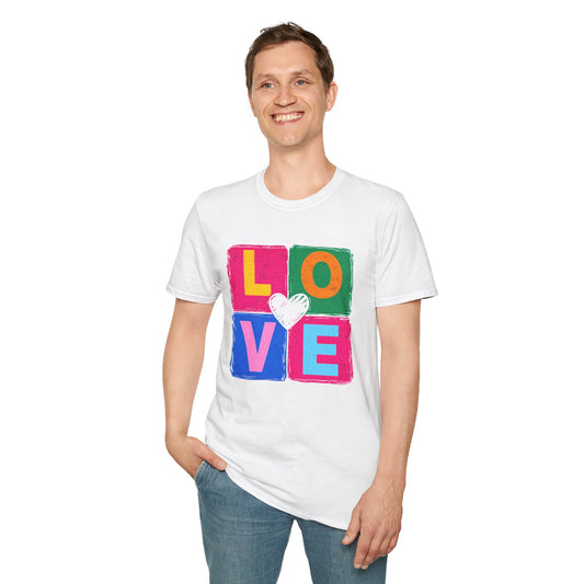 Colorful LOVE Pop Art Heart Graphic T-Shirt